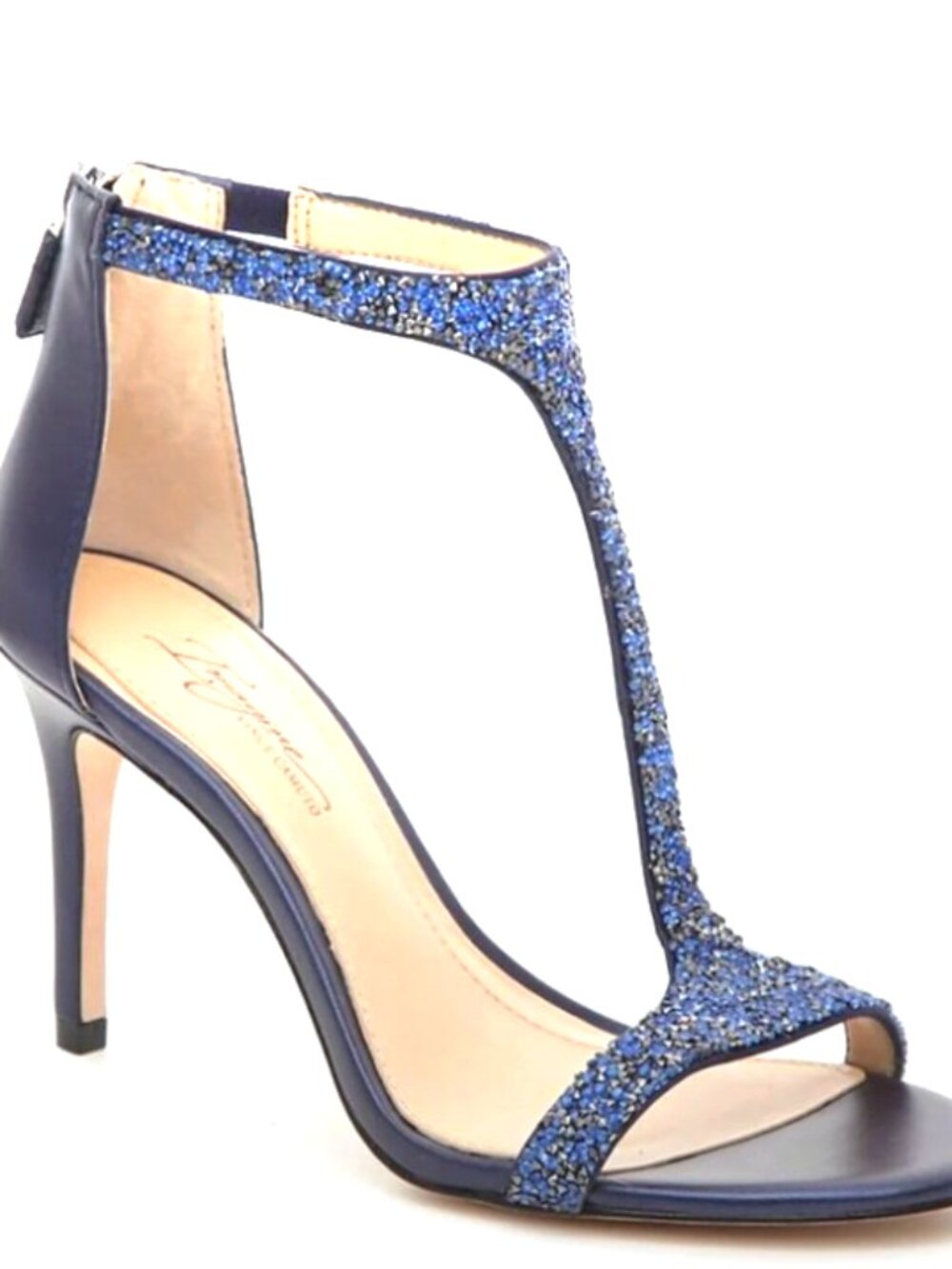 Imagine By Vince Camuto "Phoebe" Embellished T-Strap Sandal In Capri Blue - Picture 2 of 11